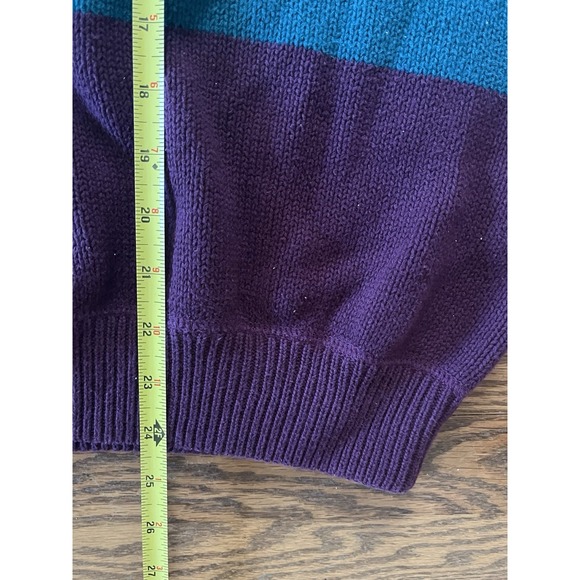 Vintage 90s Eddie Bauer Color Block Sweater Outdoor Outfitters - Men's Medium - Picture 8 of 8
